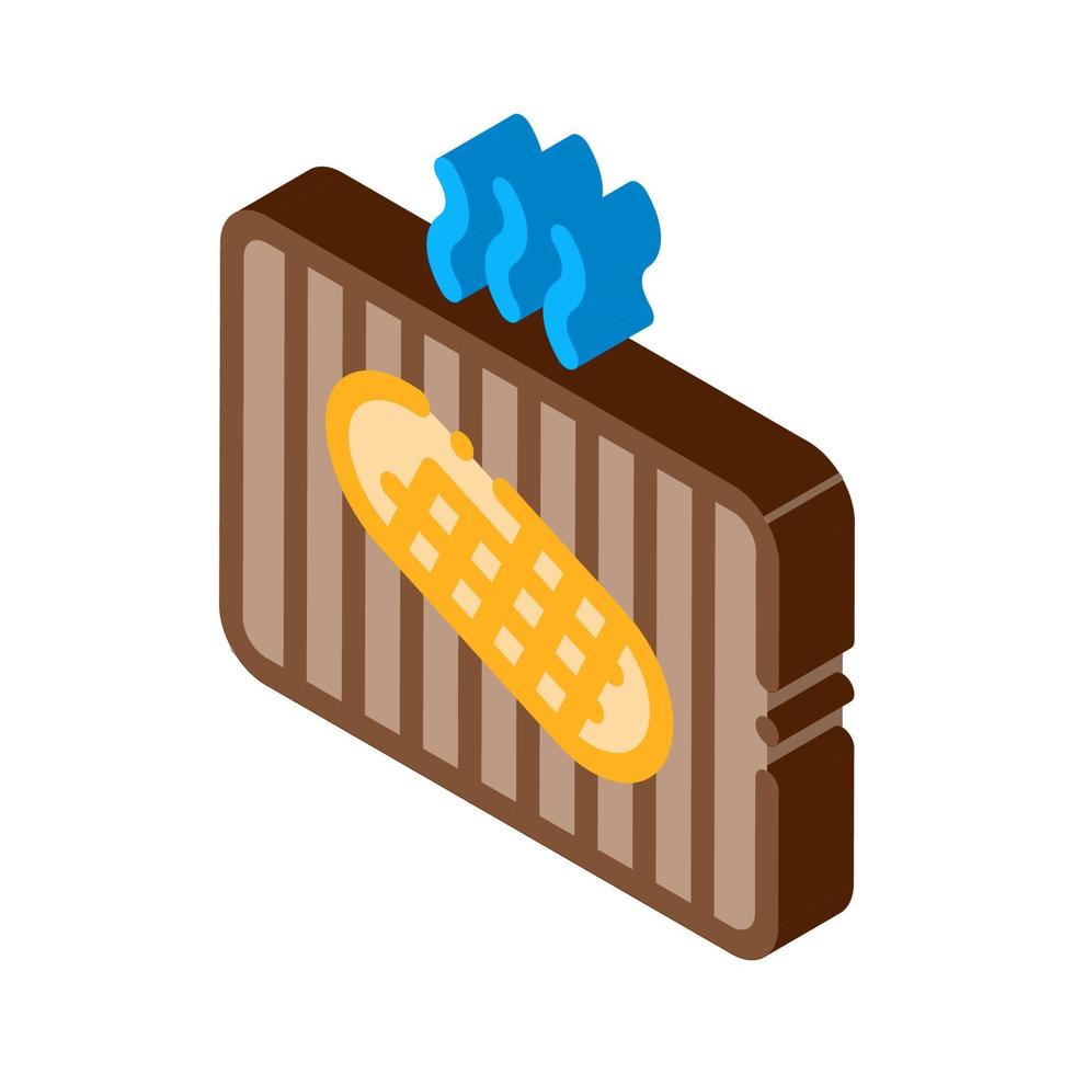 Braten von Brot isometrische Symbol-Vektor-Illustration vektor