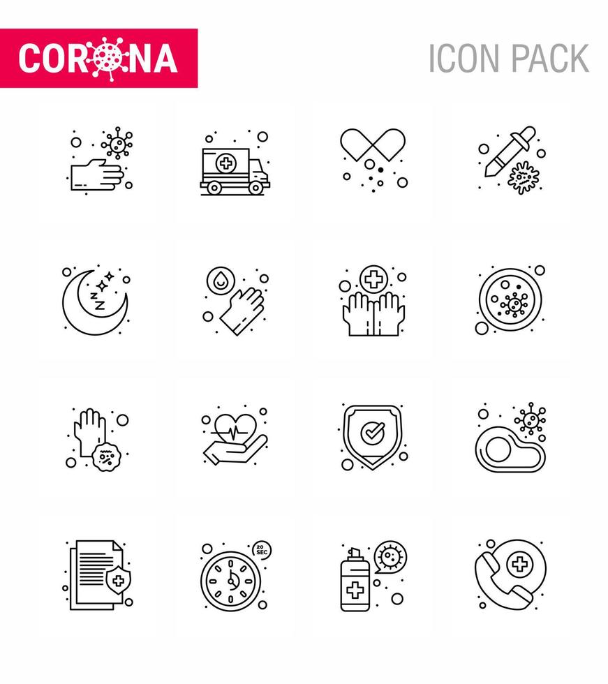 covid19 Corona-Virus-Kontaminationsprävention blaues Symbol 25 Pack wie Nachtvirus-Medikamente Pipette Dropper Virus-Coronavirus 2019nov-Krankheitsvektor-Designelemente vektor