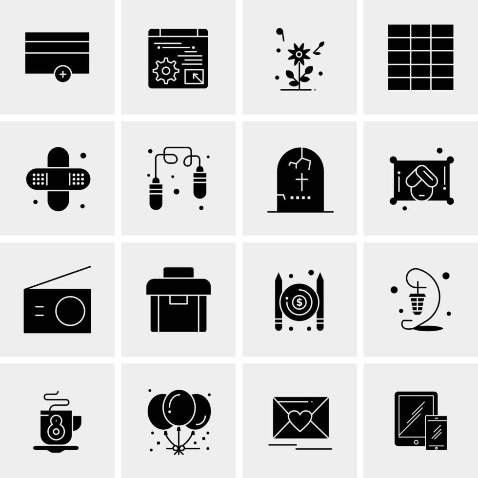 16 universelle Business-Icons Vektor kreative Icon-Illustration zur Verwendung in Web- und Mobilprojekten