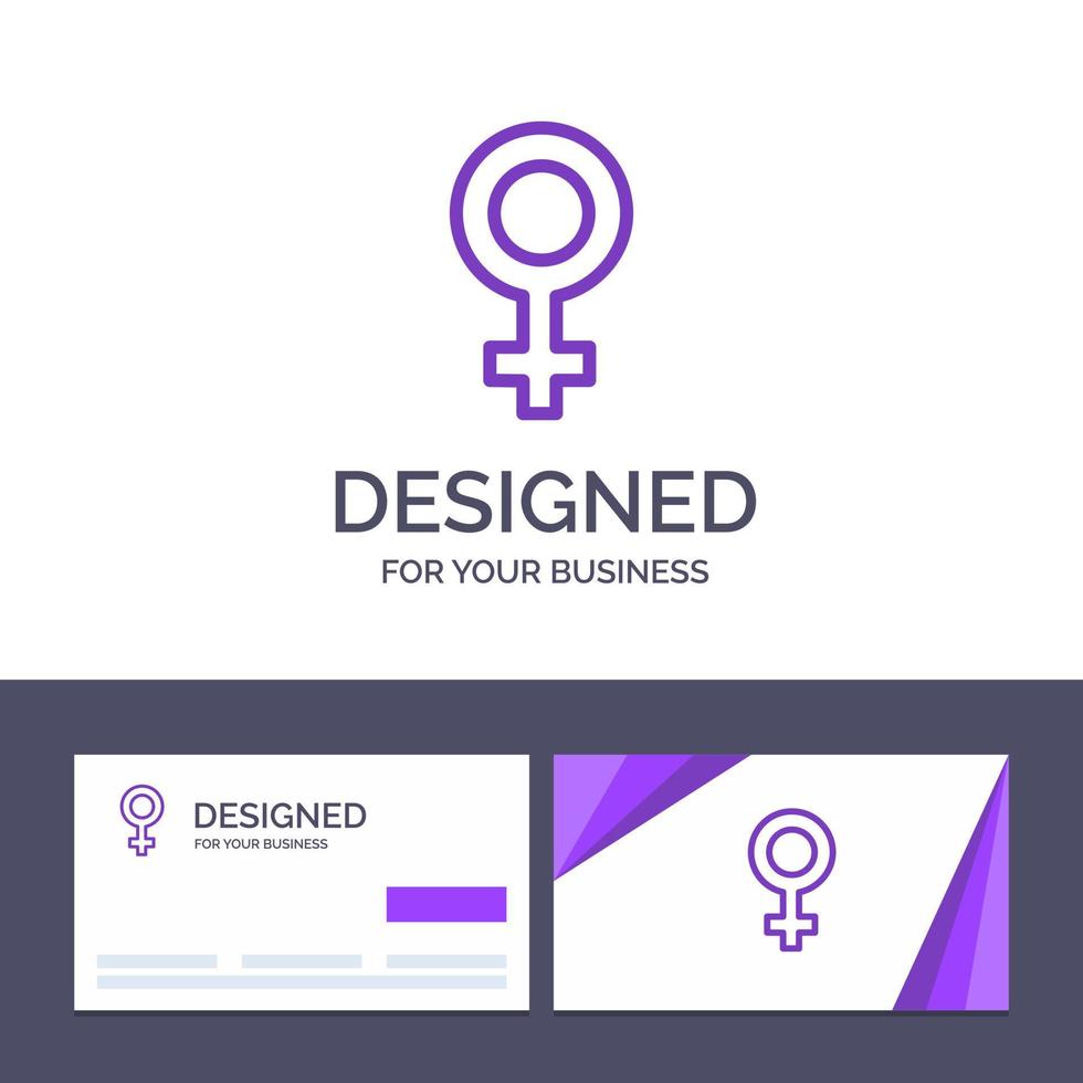kreativ företag kort och logotyp mall kvinna symbol kön vektor illustration