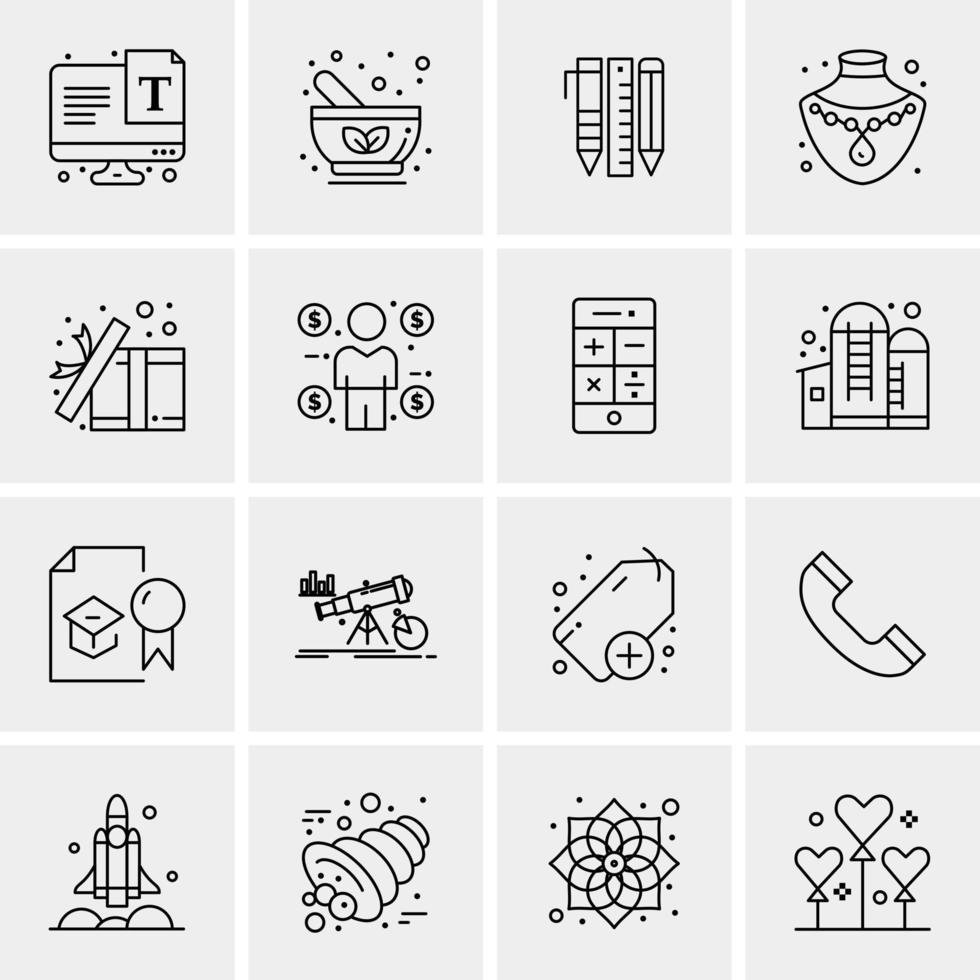 16 universelle Business-Icons Vektor kreative Icon-Illustration zur Verwendung in Web- und Mobilprojekten