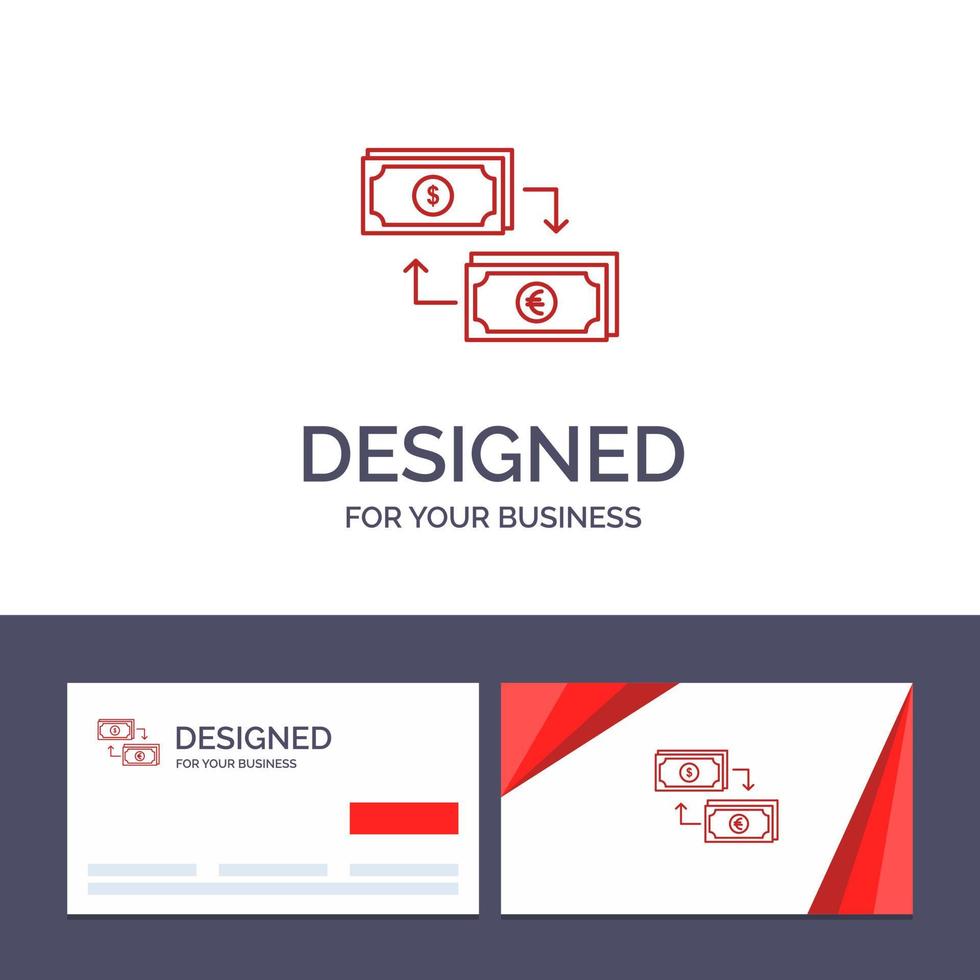 kreativ företag kort och logotyp mall utbyta företag dollar euro finansiera finansiell pengar vektor illustration