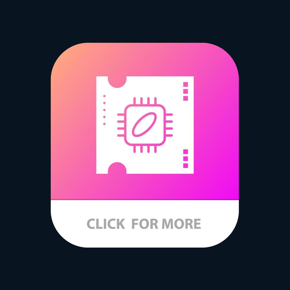 cpu mikrochip prozessor prozessorchip mobile app-schaltfläche android- und ios-glyphenversion vektor