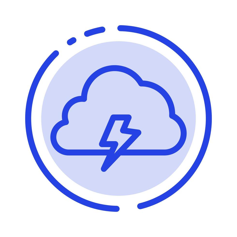 kraft moln natur vår Sol blå prickad linje linje ikon vektor