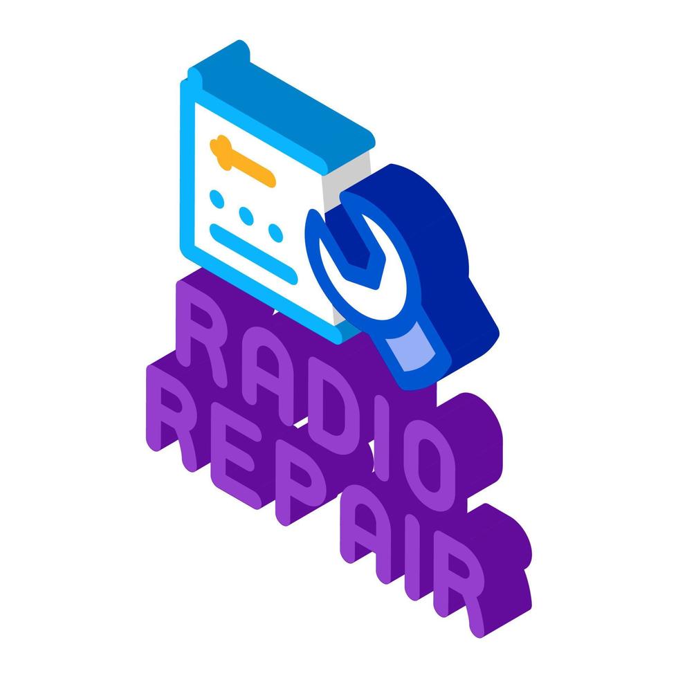 Radioreparatur isometrische Symbolvektorillustration vektor