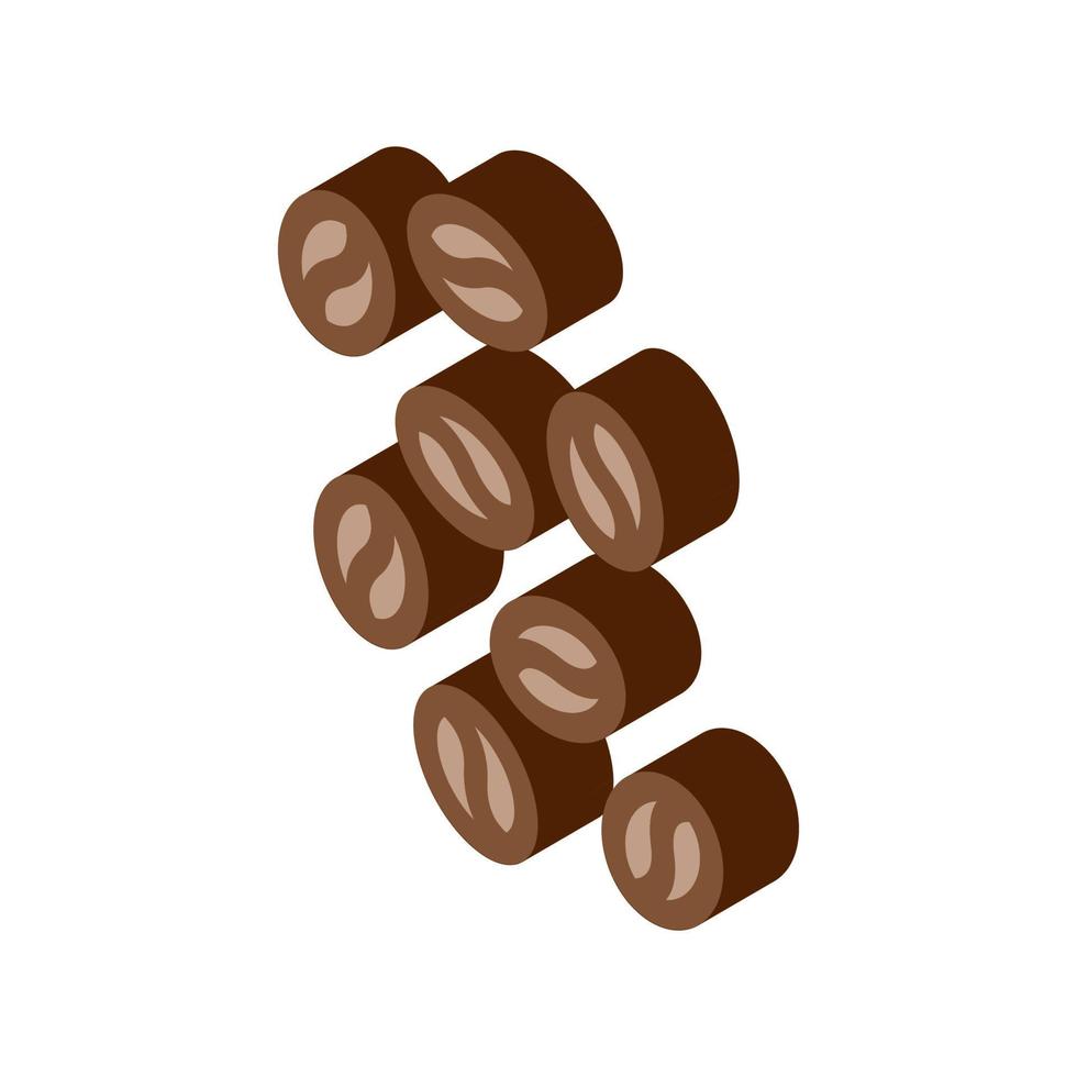 kaffe bönor isometrisk ikon vektor illustration