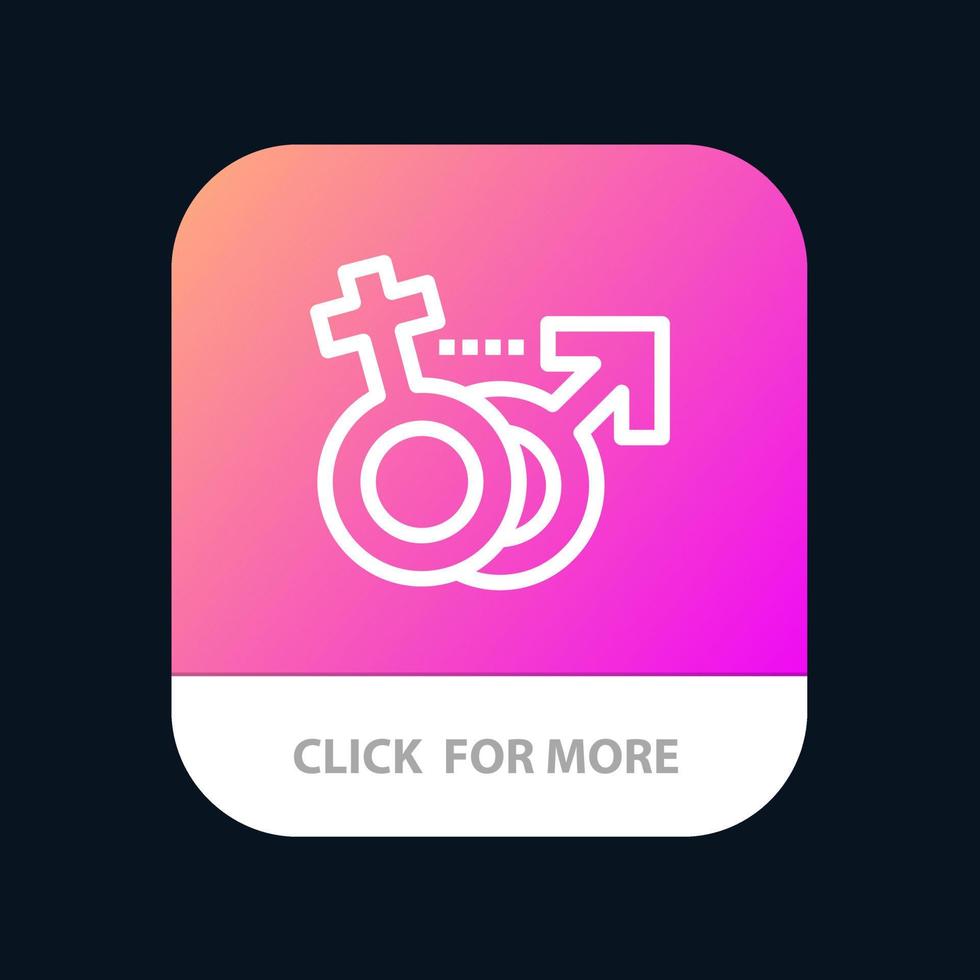 Geschlecht männlich weiblich Symbol mobile App-Schaltfläche Android- und iOS-Linienversion vektor