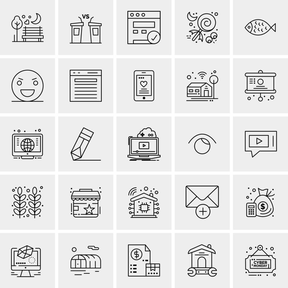 25 universelle Business-Icons Vektor kreative Icon-Illustration zur Verwendung in Web- und Mobilprojekten