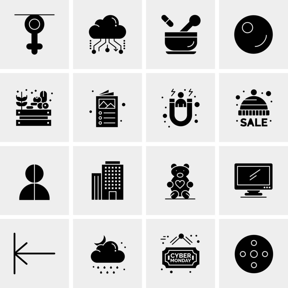 16 universelle Business-Icons Vektor kreative Icon-Illustration zur Verwendung in Web- und Mobilprojekten