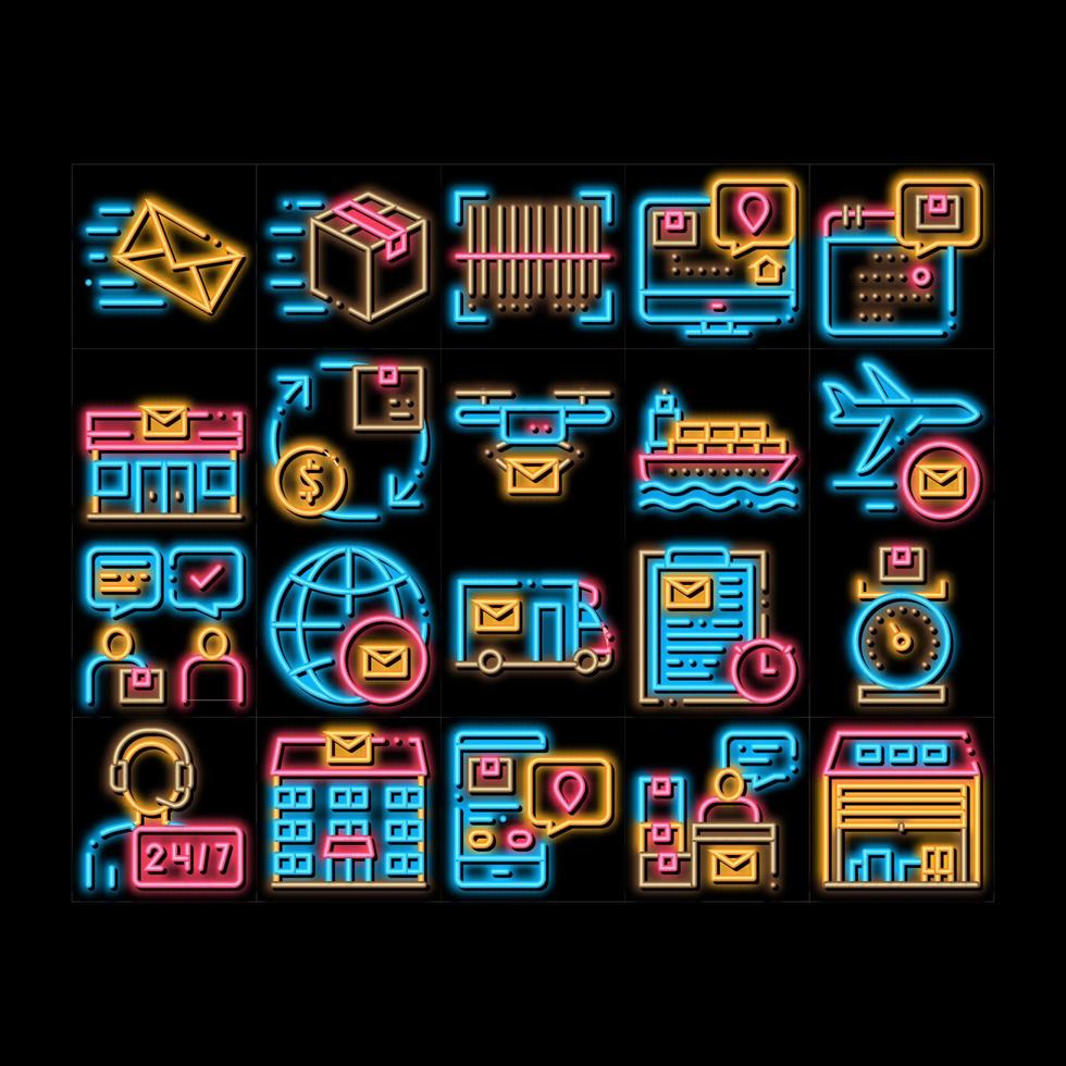 posttransportunternehmen neonglühen symbol illustration vektor