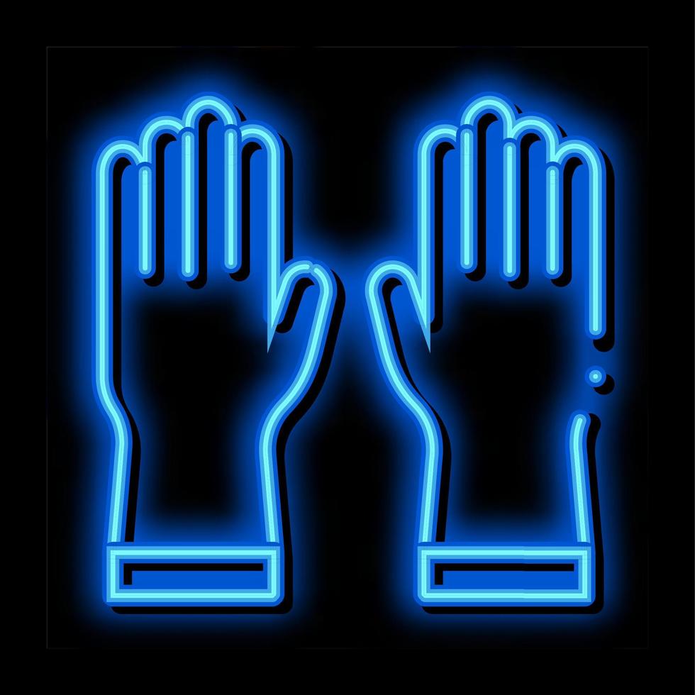 schutzhandschuhe neonglühen symbol illustration vektor