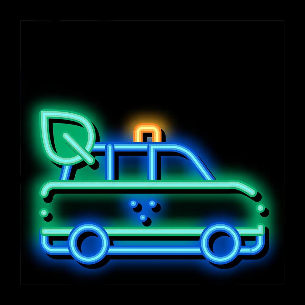 uppkopplad taxi neon glöd ikon illustration vektor