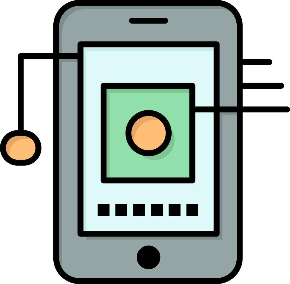 mobil cell hårdvara nätverk platt Färg ikon vektor ikon baner mall