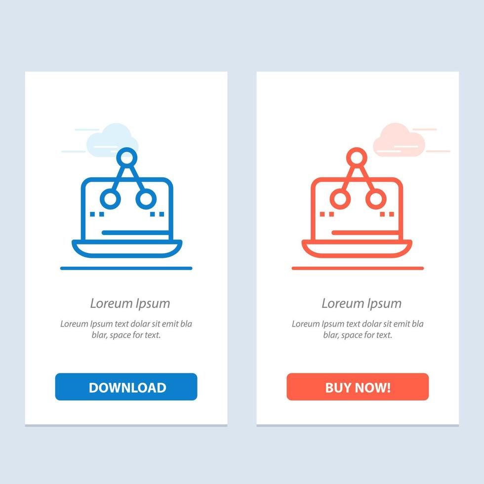 korsa digital marknadsföring mått plattform blå och röd ladda ner och köpa nu webb widget kort mall vektor