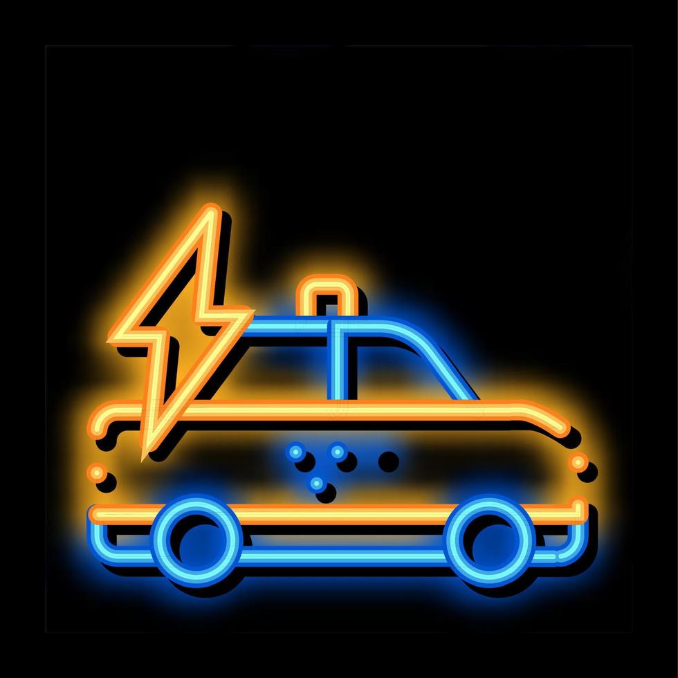 hög hastighet uppkopplad taxi neon glöd ikon illustration vektor