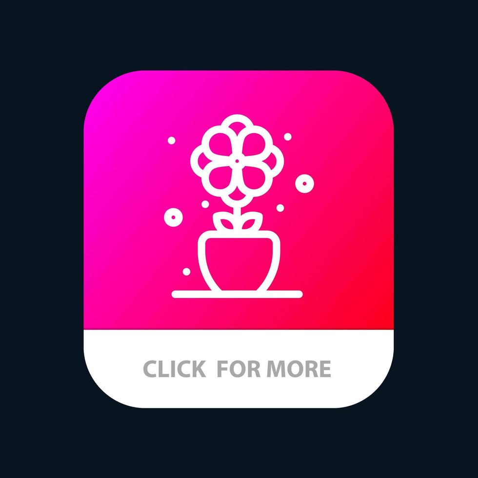 Blume vorhanden Tulpe Frühling mobile App-Schaltfläche Android- und iOS-Linienversion vektor