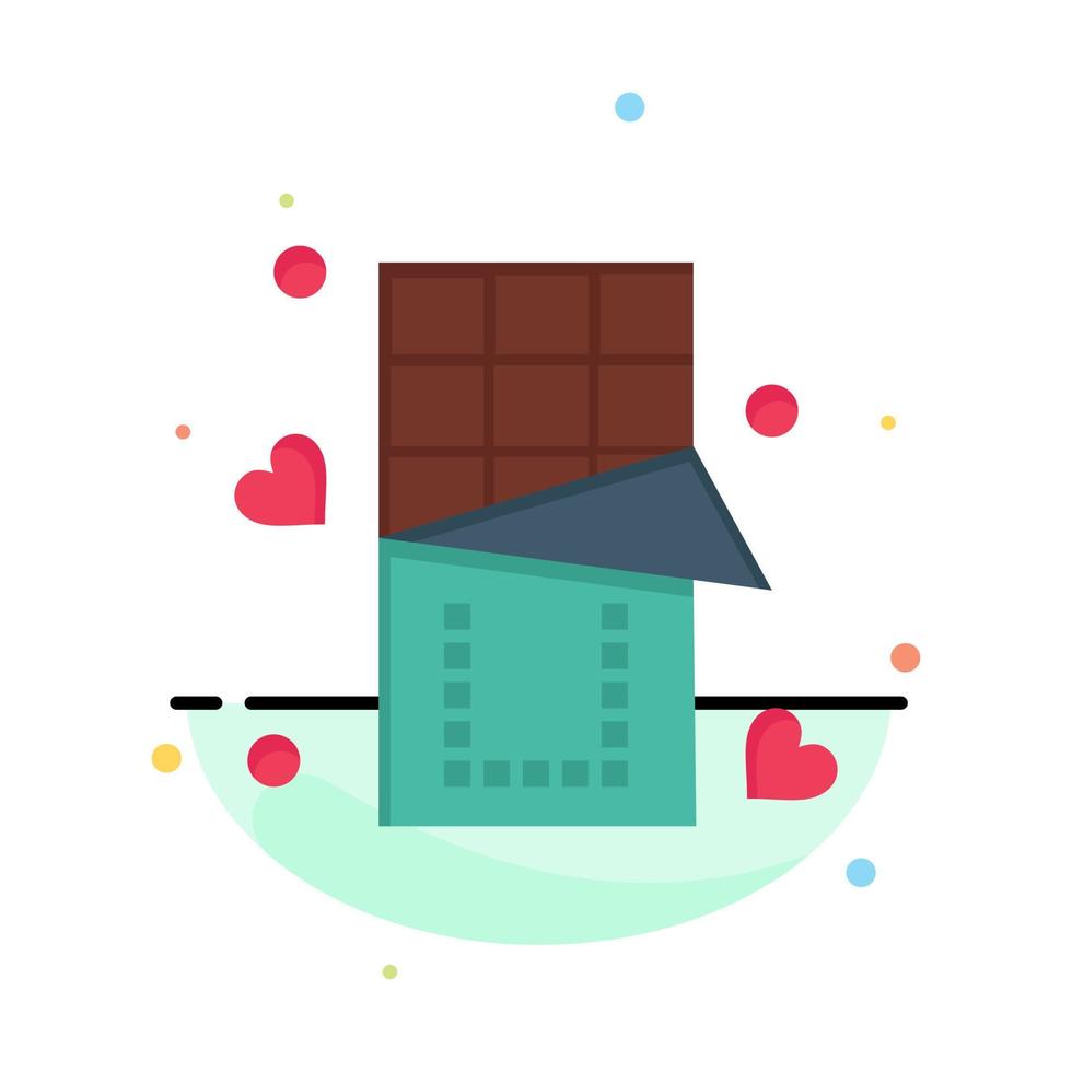 choklad kärlek mat ljuv abstrakt platt Färg ikon mall vektor
