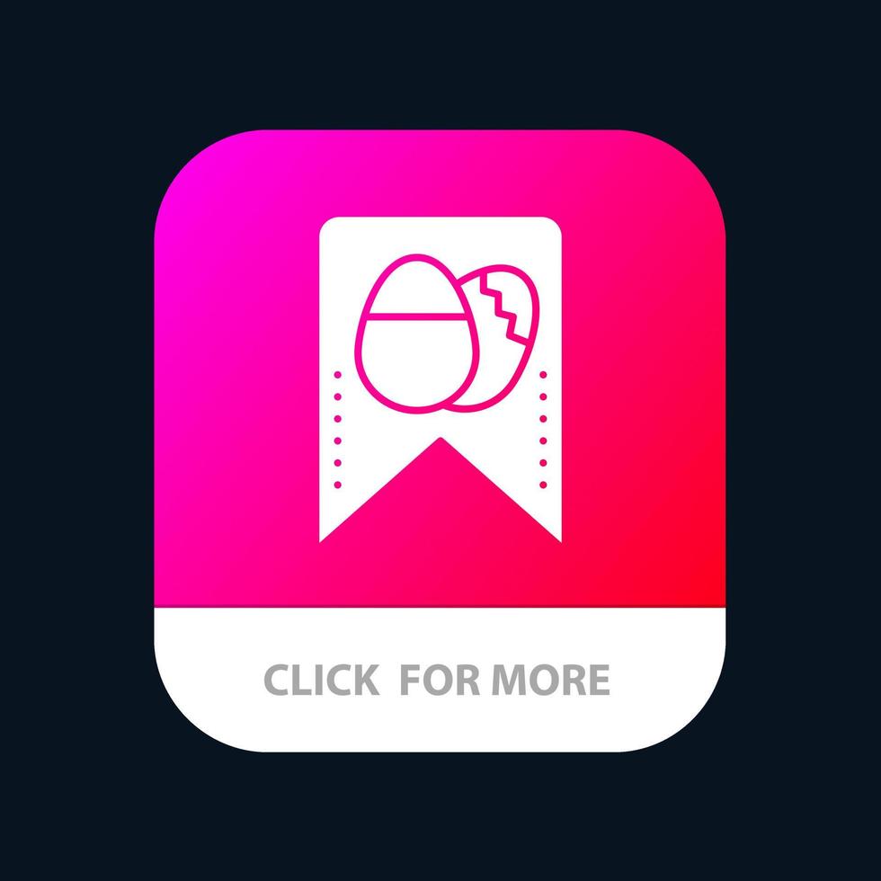 märka påsk ägg mobil app knapp android och ios glyf version vektor