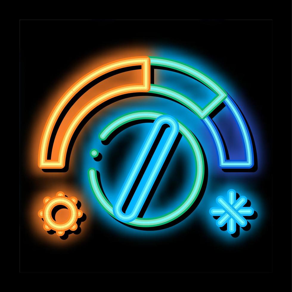 termostat uppvärmning och kyl- detalj neon glöd ikon illustration vektor