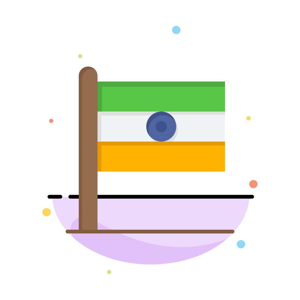 indisk flagga tecken dag abstrakt platt Färg ikon mall vektor