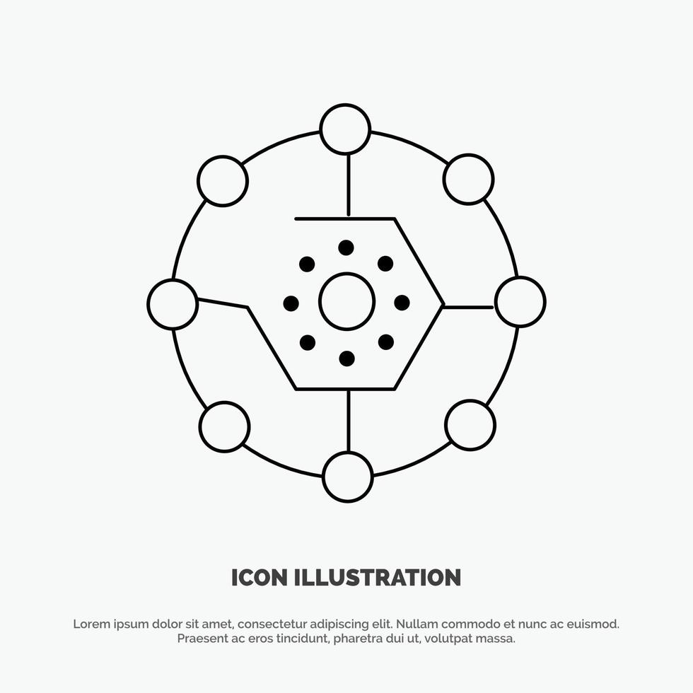 datoranvändning datoranvändning dela med sig anslutning nätverk dela med sig vektor linje ikon