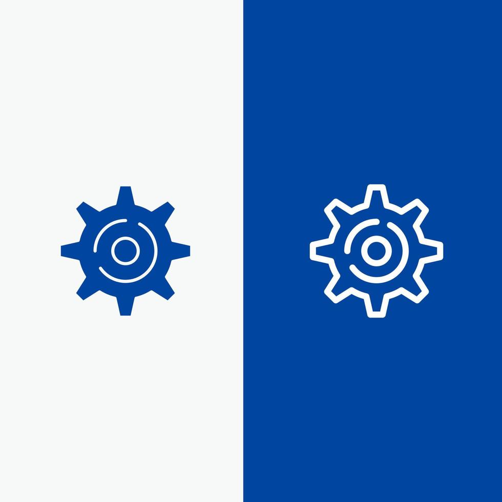 Internet-Gang-Einstellungslinie und Glyphe solides Symbol blaues Banner Linie und Glyphe solides Symbol blaues Banner vektor