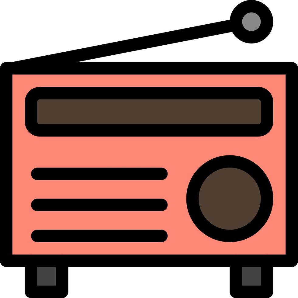 radio fm audio media platt Färg ikon vektor ikon baner mall