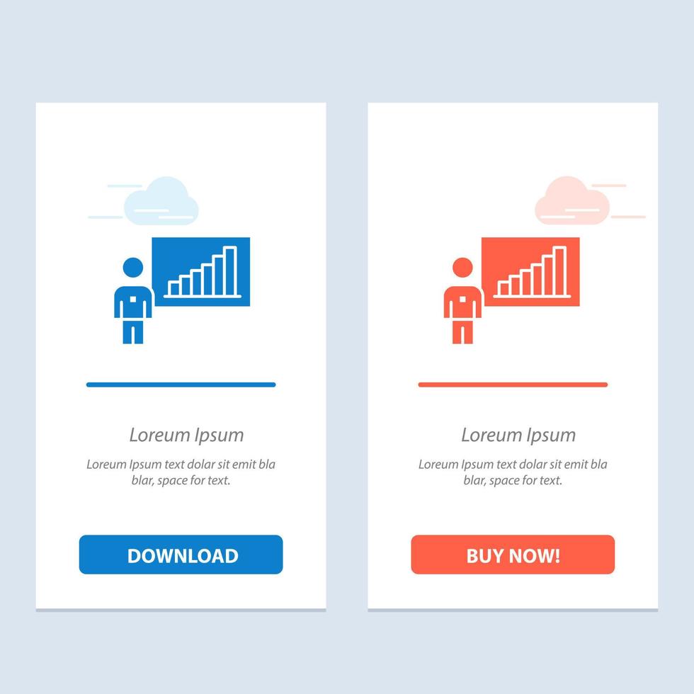 Graf företag Diagram ansträngningar Framgång blå och röd ladda ner och köpa nu webb widget kort mall vektor