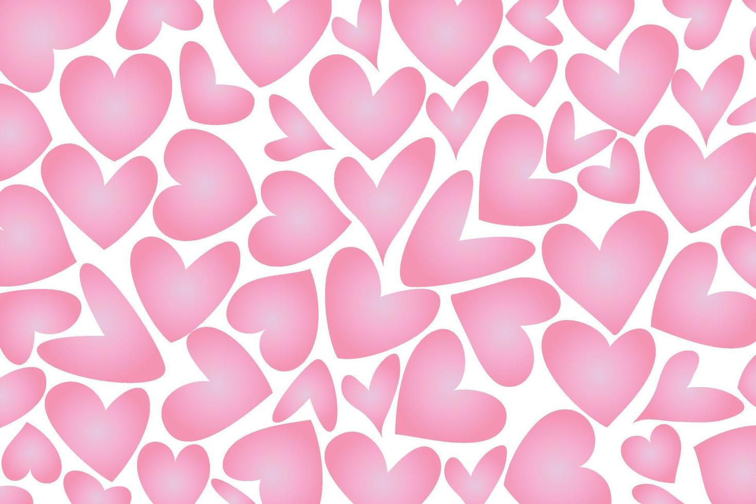 bakgrund av rosa hjärtan. hjärtans dag. vektor illustration på en vit bakgrund.