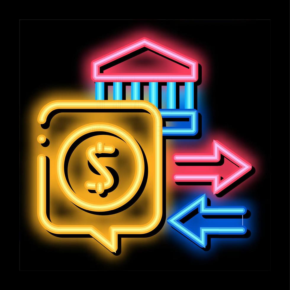 fiskal politik neon glöd ikon illustration vektor