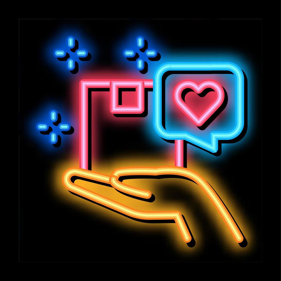 kundengeschäft neonglühen symbol illustration vektor