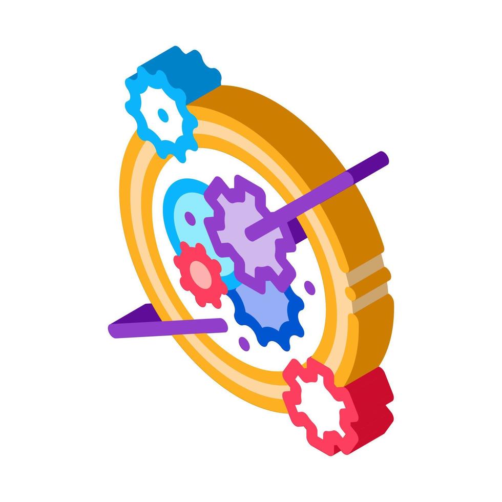 Uhrenmechanismus isometrische Symbolvektorillustration vektor