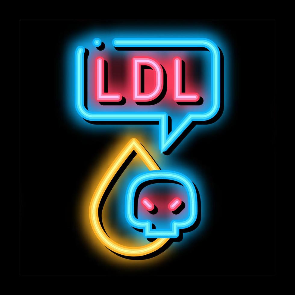 LDL ateroskleros neon glöd ikon illustration vektor