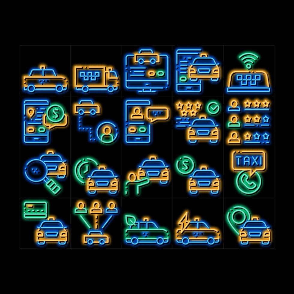 ontaxi neonglühen symbol illustration vektor