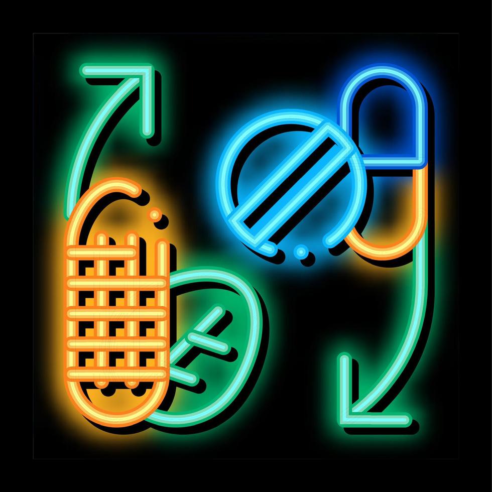 ergänzt neonglühen symbol illustration vektor