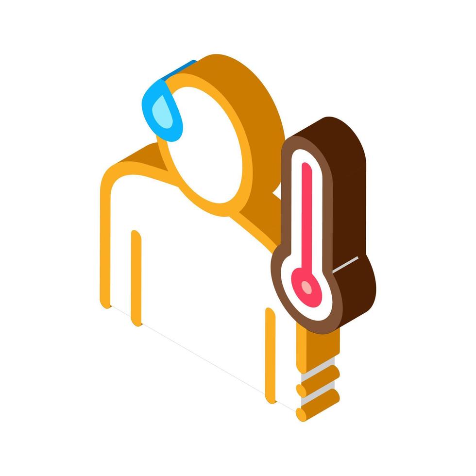 kropp temperatur isometrisk ikon vektor illustration