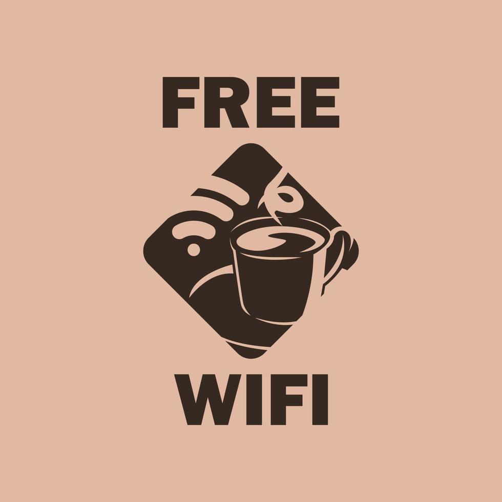 kaffe bakgrund och fri wiFi vektor