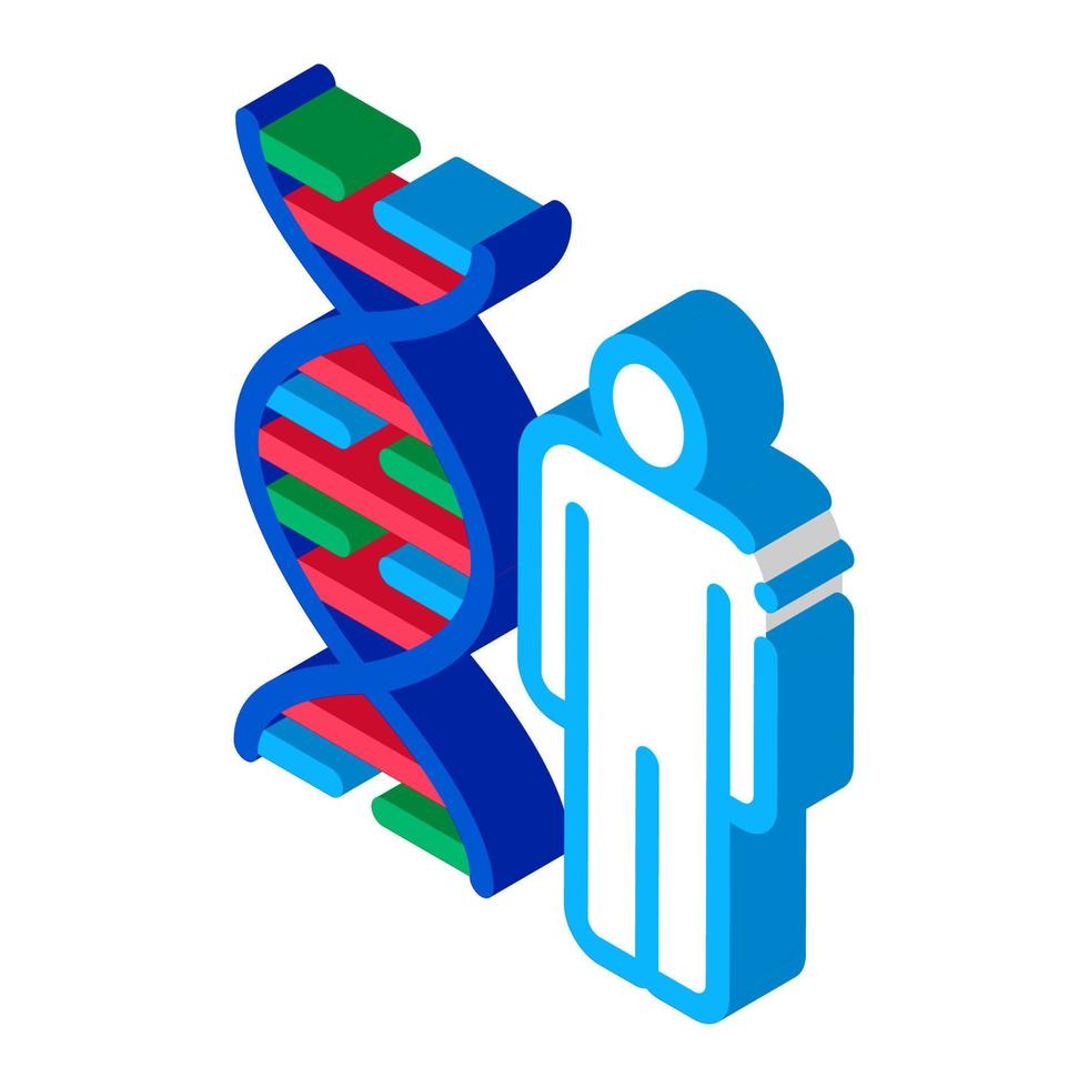 mänsklig och molekyl dna isometrisk ikon vektor illustration