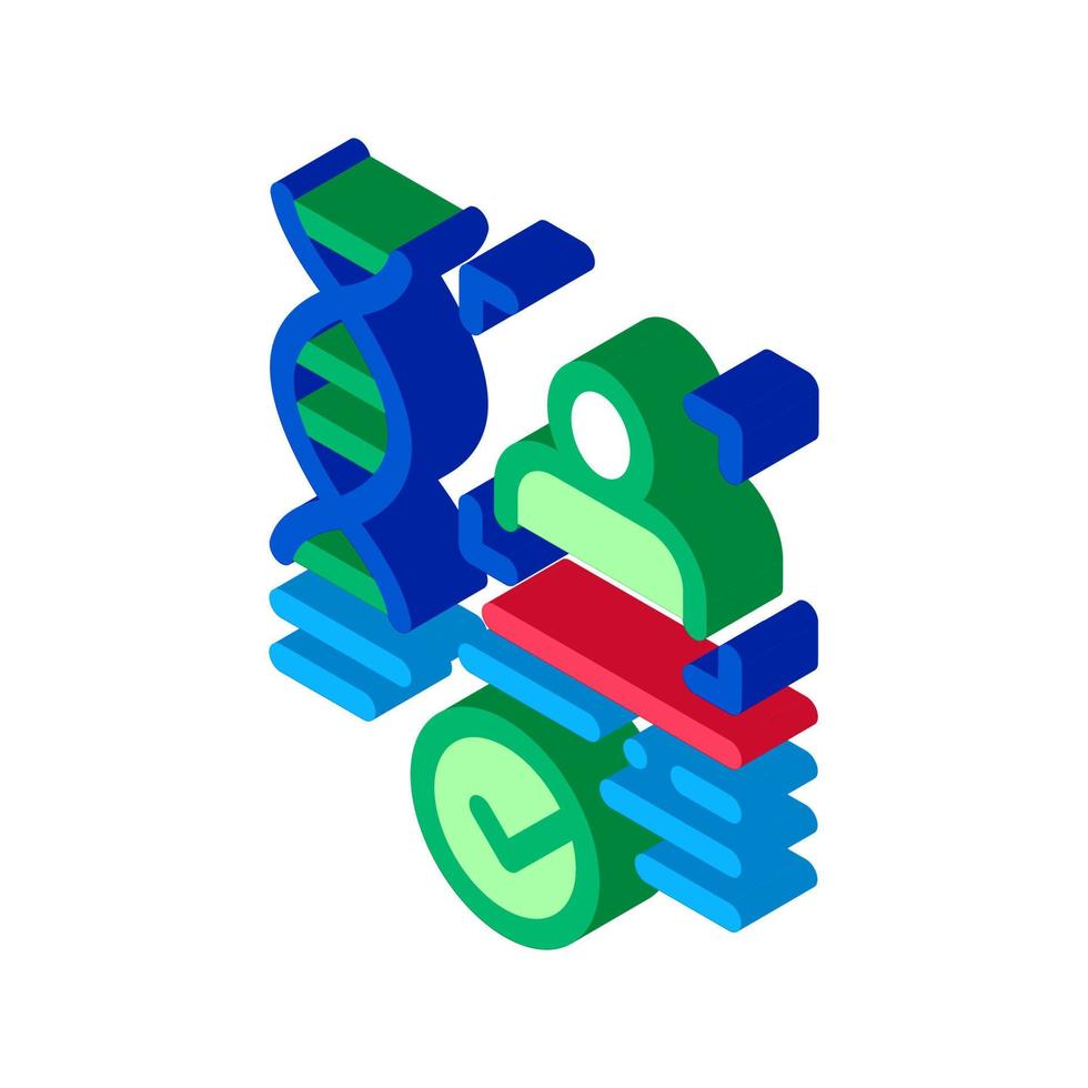 Bekräftelse dna fil isometrisk ikon vektor illustration