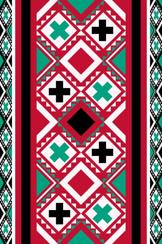 färgglada geometriska etniska sömlösa mönster designat för bakgrund, tapeter, traditionella kläder, mattor, gardiner och heminredning. vektor
