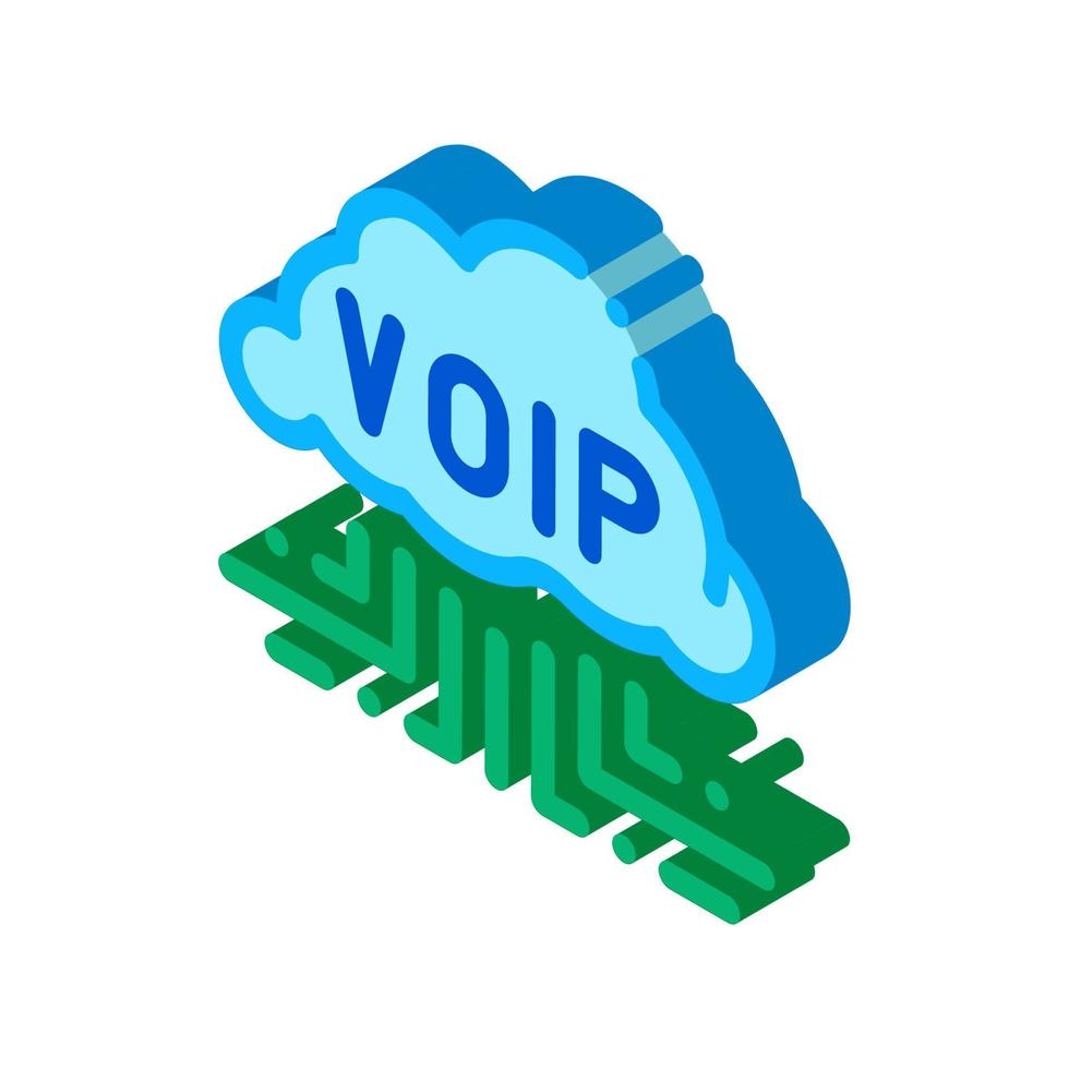 VoIP-Technologie isometrische Symbolvektorillustration vektor