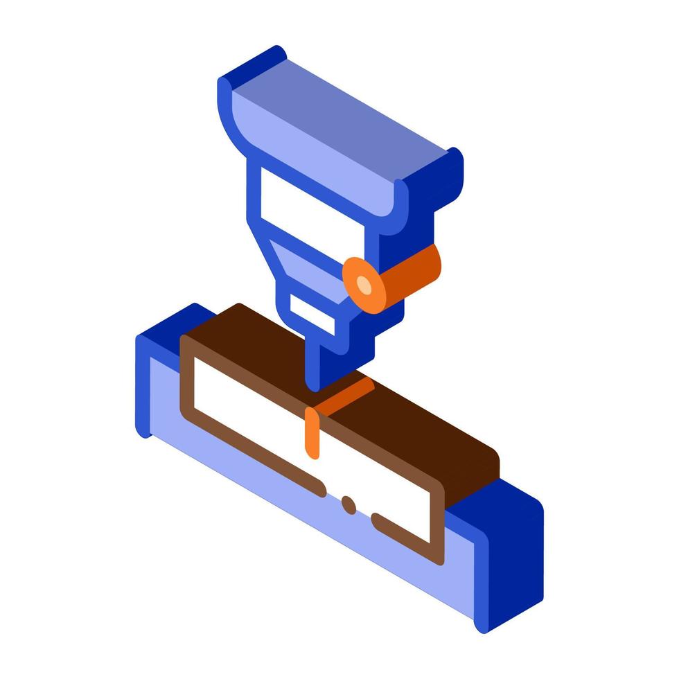 fabrik borrning metallurgisk isometrisk ikon vektor illustration