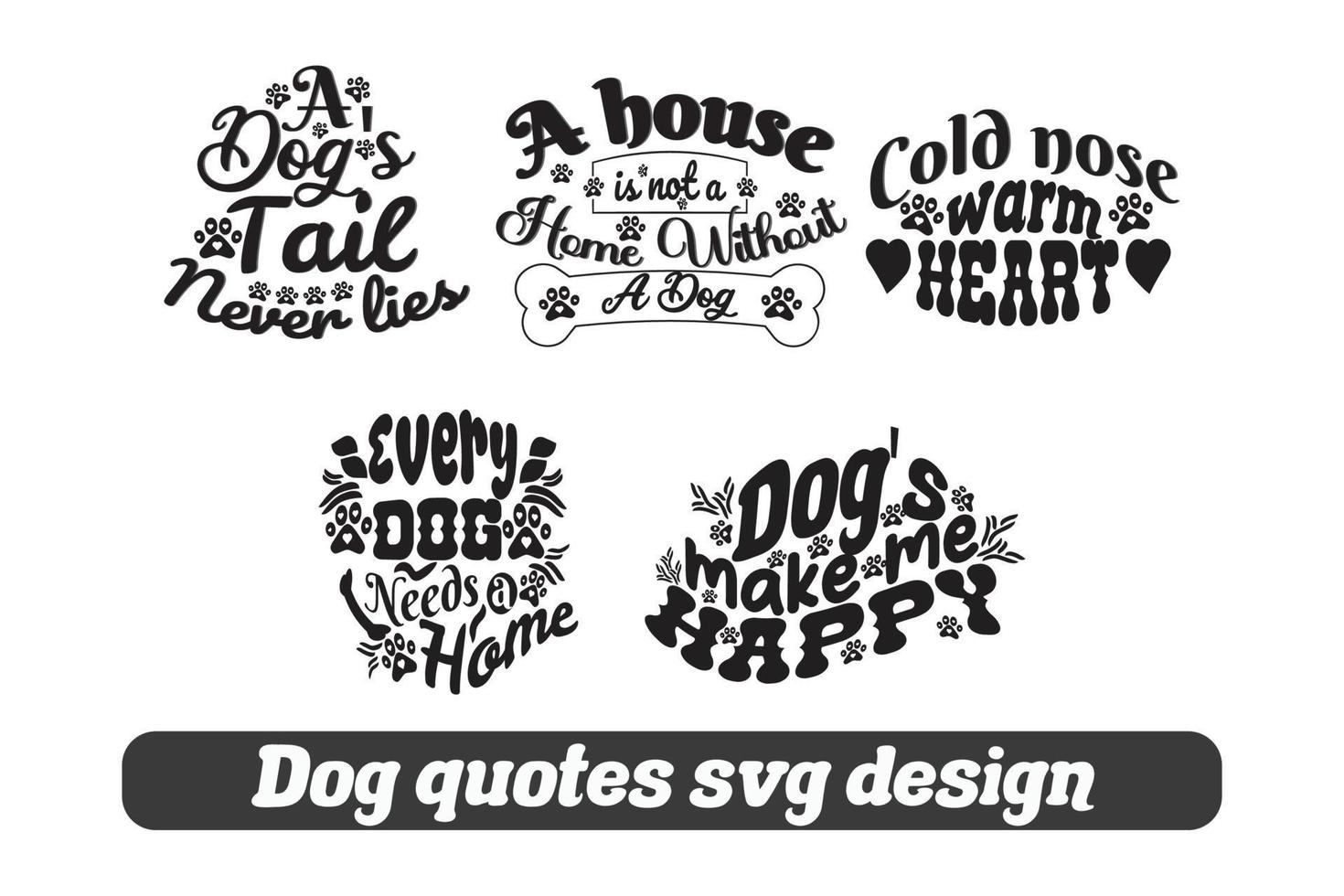 Hund Zitate Svg Sublimation Design vektor