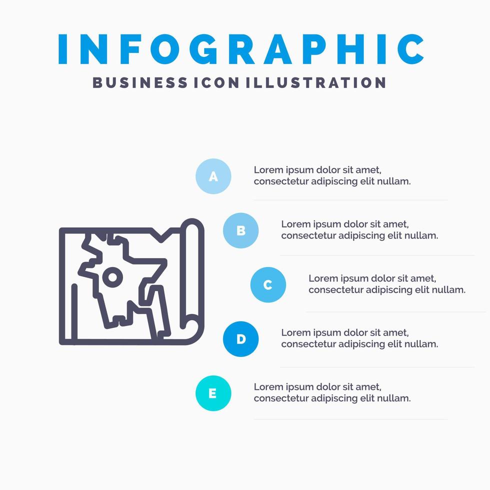 bangladesch karte welt bangla liniensymbol mit 5 schritten präsentation infografiken hintergrund vektor