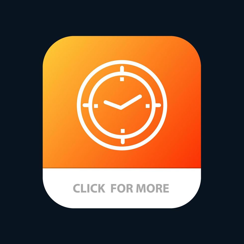 tid timer kompass maskin mobil app knapp android och ios linje version vektor