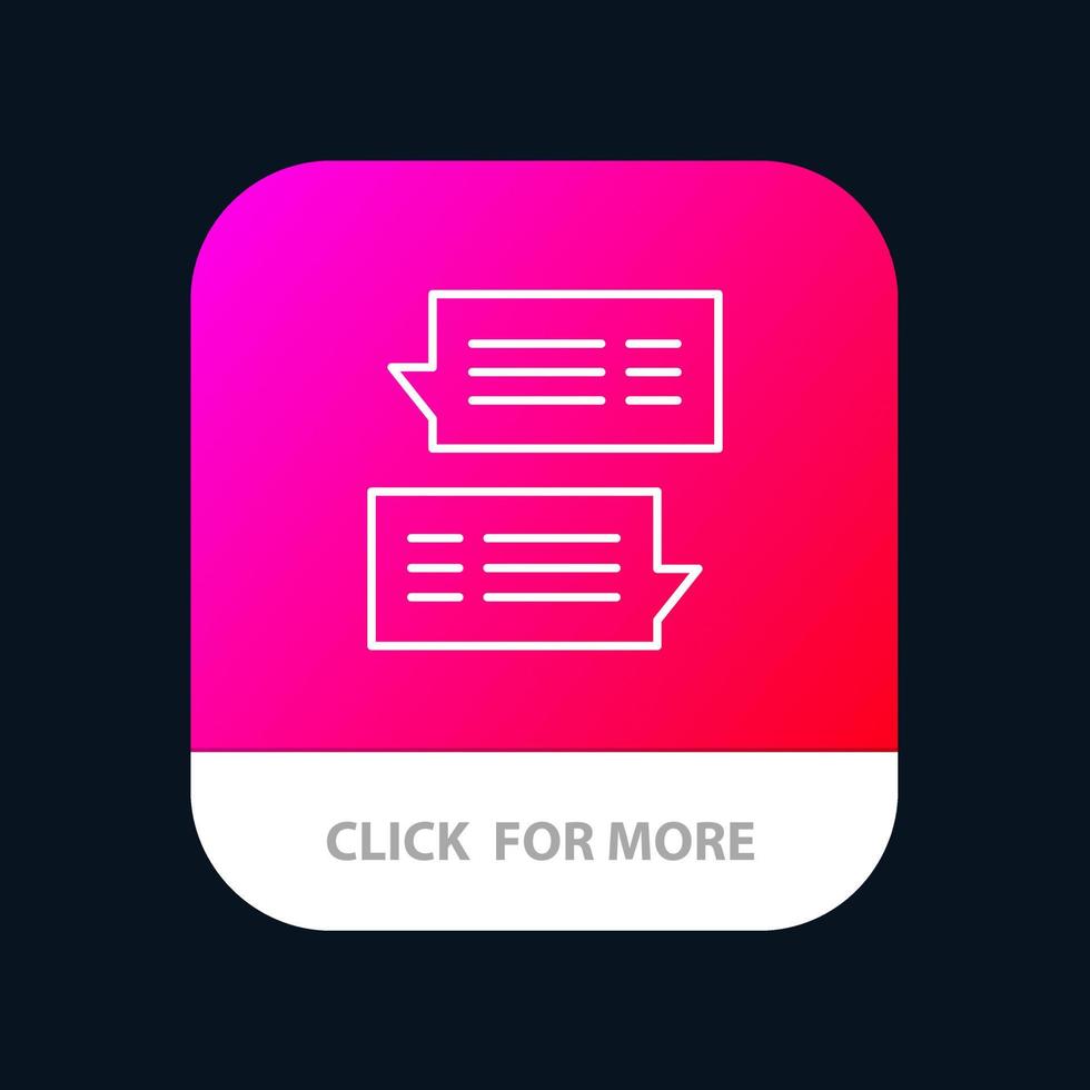 chatt bubbla post meddelande samtal mobil app knapp android och ios linje version vektor
