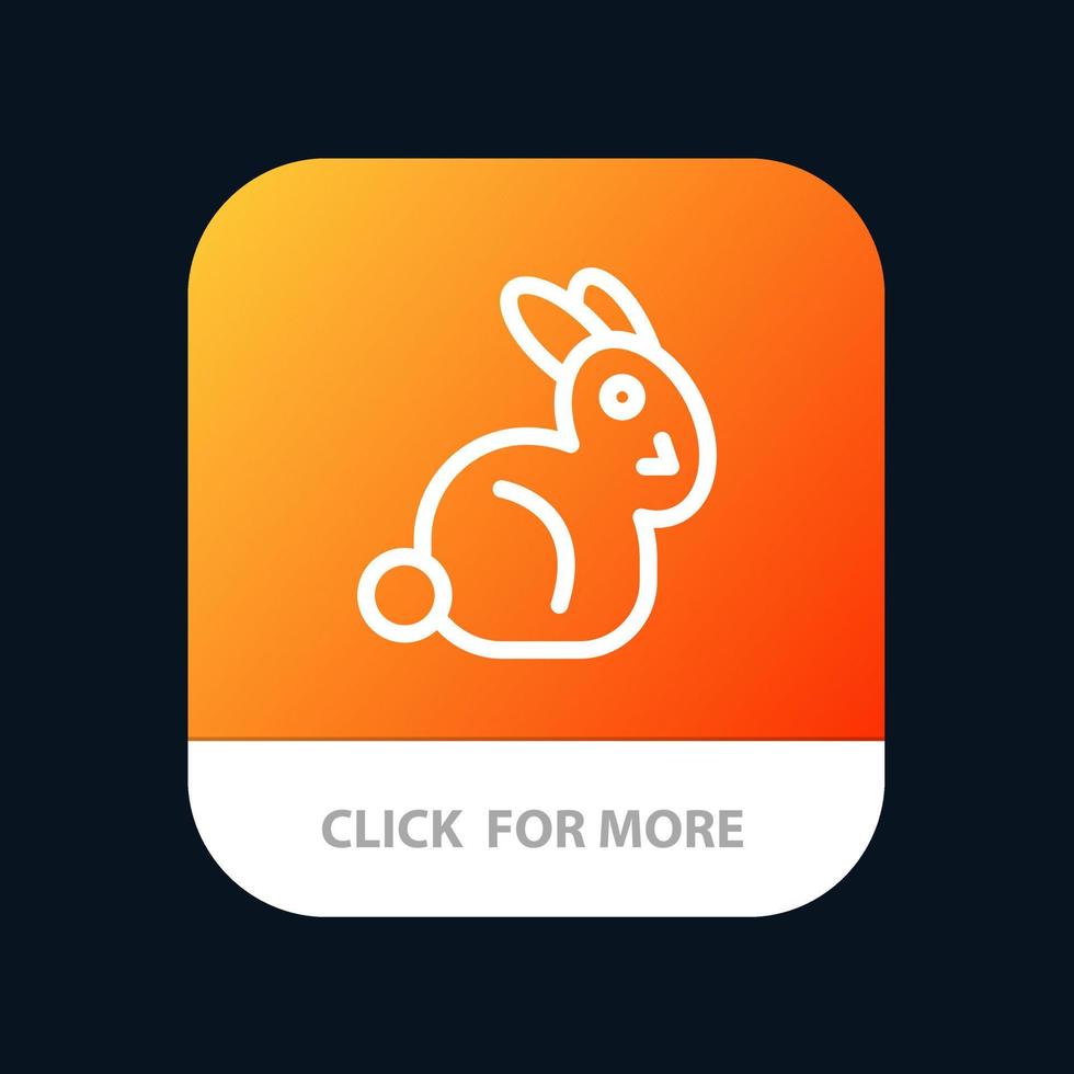 kanin påsk kanin mobil app knapp android och ios linje version vektor