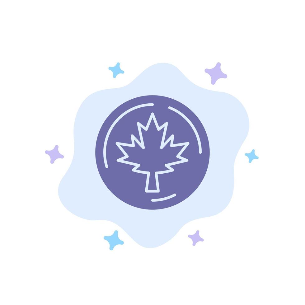 Herbst Kanada Blatt Ahorn blaues Symbol auf abstrakten Wolkenhintergrund vektor