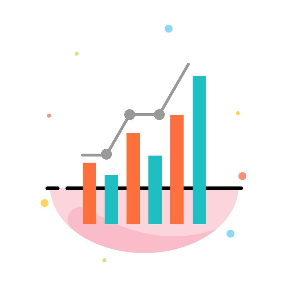 Grafikanalyse Geschäftsdiagramm Marketingstatistik Trends abstrakte flache Farbsymbolvorlage vektor