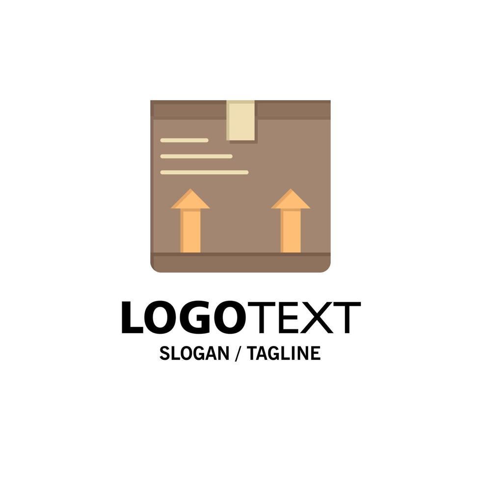 Lieferbox Pfeil nach oben Business Logo Vorlage flache Farbe vektor